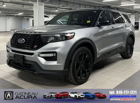 FORD Explorer ST 4WD *** CLEAN CARFAX +TOIT + NAVIGATION + 6 PLACES *** 2021 Gris