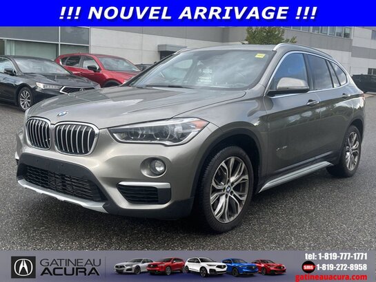 BMW X1 Xdrive28i Premium package *** CLEAN CARFAX +TOIT + CUIR + LOW MILLAGE *** 2017 Gris