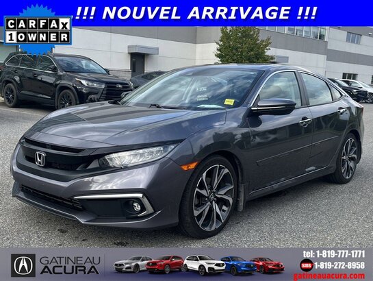 2020 Honda Civic Sedan Touring ***UN PROPRIO + TOIT + NAVIGATION + CLEAN CARFAX*** Grey