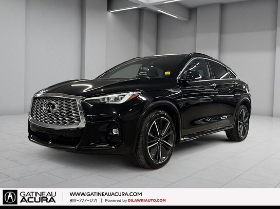 INFINITI QX55 ESSENTIAL AWD ***CLEAN CARFAX + NAV + TOIT + UN PROPRIO *** 2023 Noir