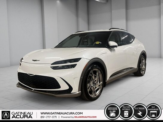 GENESIS GV60 PERFORMANCE AWD ***CLEAN CARFAX + NAV + TOIT + ÉLECTRIQUE *** 2023 Blanc
