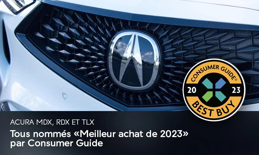 Les véhicules Acura MDX, RDX et TLX nommés Meilleur achat 2023