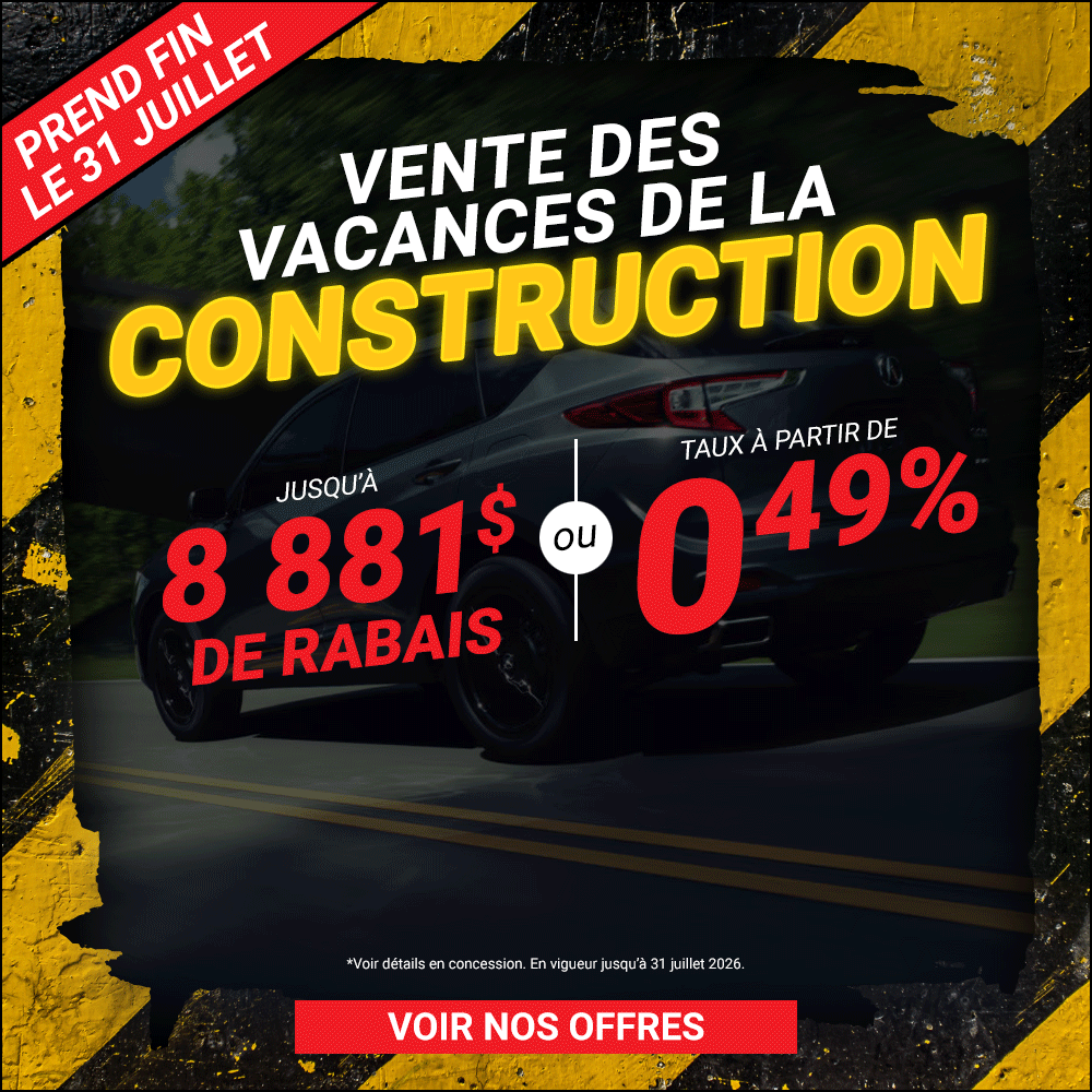 Acura pop up vente construction 2026 FR